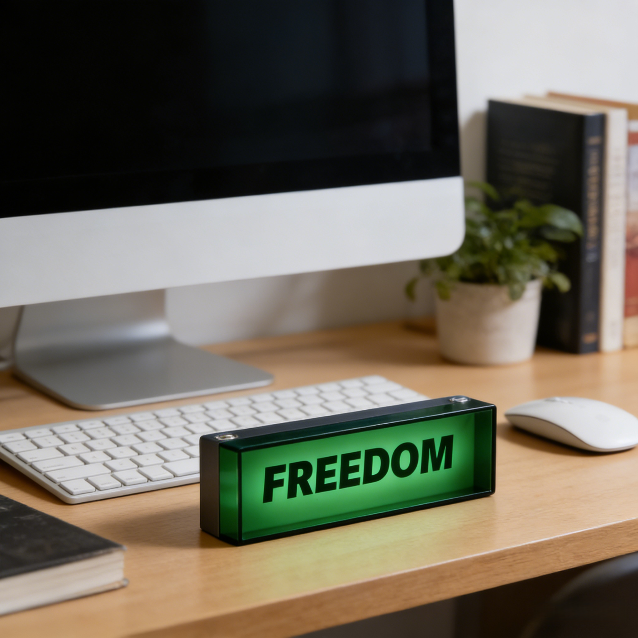 Aluminum Alloy Mini Desktop Ambient Light Box – Green Freedom Edition