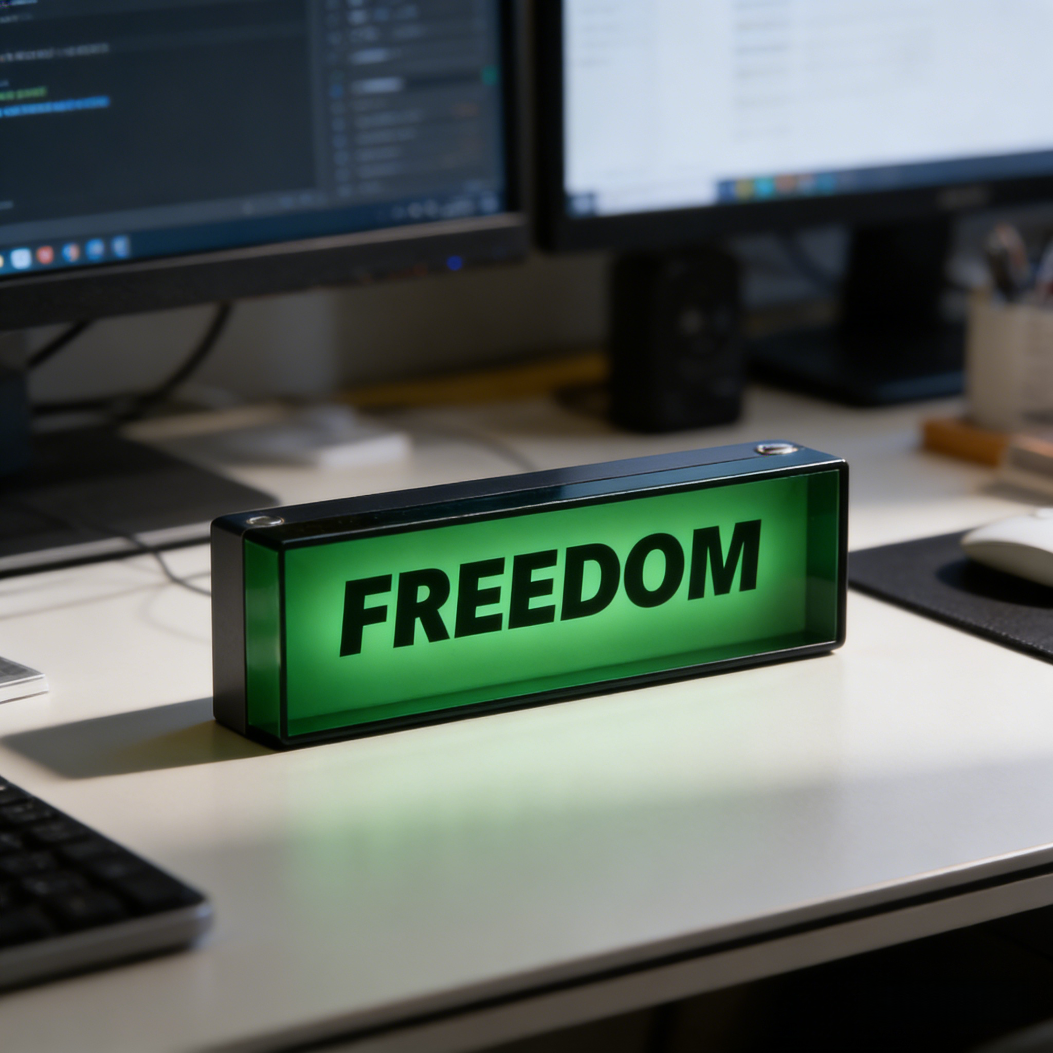 Aluminum Alloy Mini Desktop Ambient Light Box – Green Freedom Edition