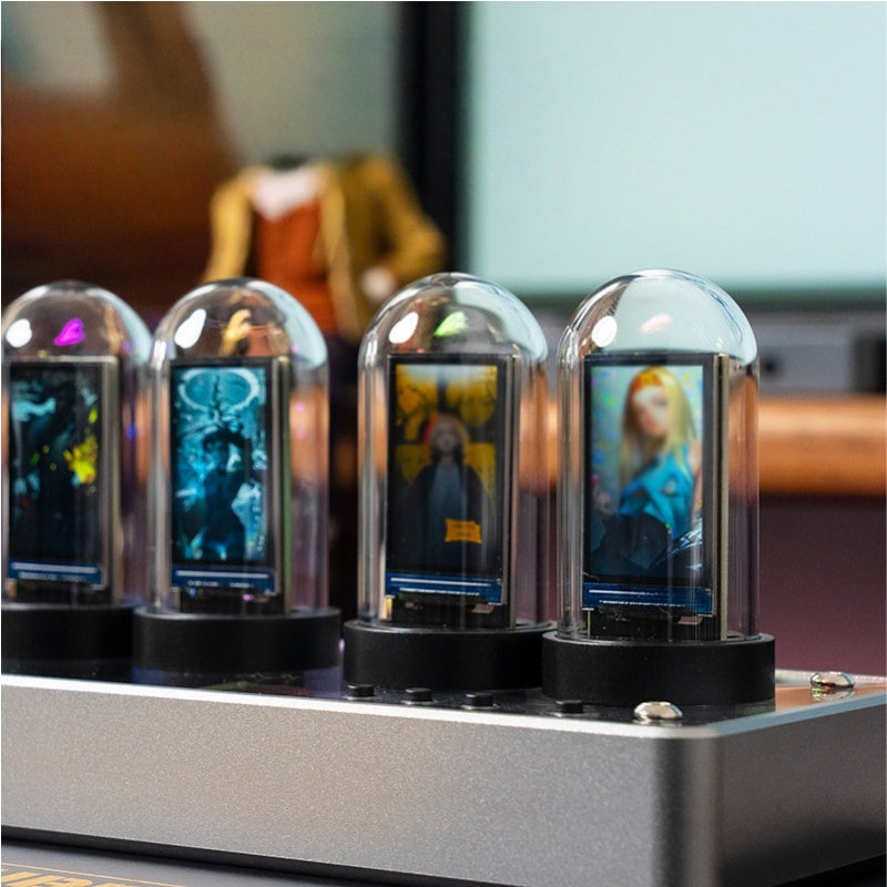 Metal LED Desk Clock with Ambient Night Light and Alarm