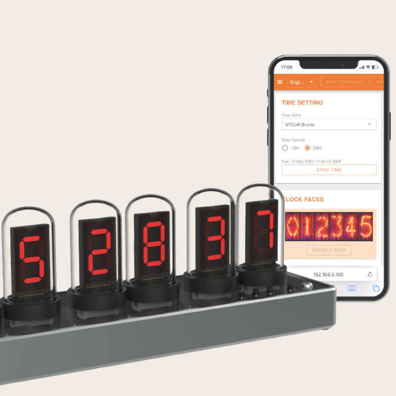 Metal LED Desk Clock with Ambient Night Light and Alarm