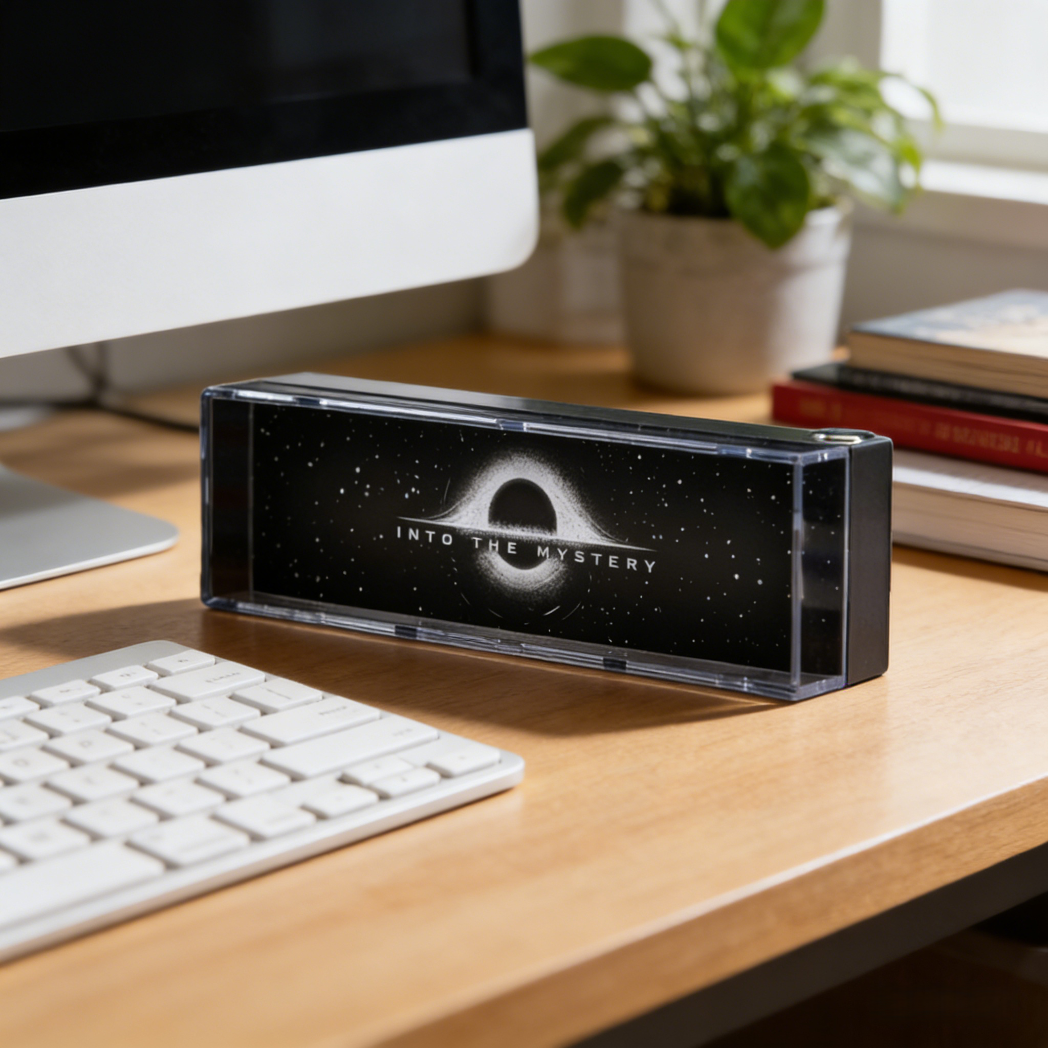 Aluminum Alloy Mini Desktop Ambient Light Box – Transparent Black Hole Edition