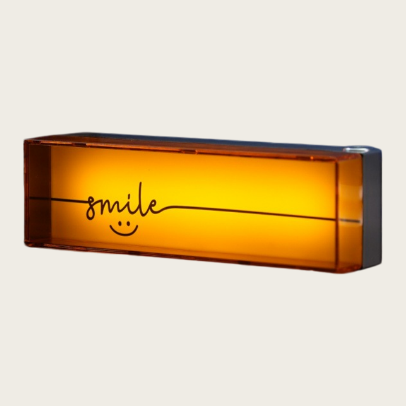 Aluminum Alloy Mini Desktop Ambient Light Box – Orange Smile Edition