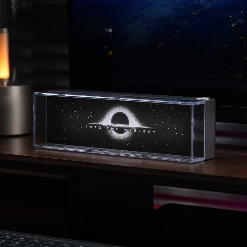 Aluminum Alloy Mini Desktop Ambient Light Box – Transparent Black Hole Edition