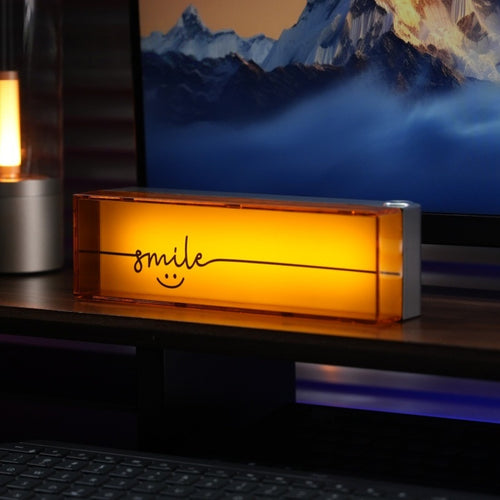 Aluminum Alloy Mini Desktop Ambient Light Box – Orange Smile Edition